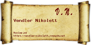 Vendler Nikolett névjegykártya